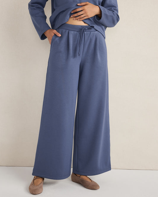 Talbots SOFT-BRUSHED FLEECE WIDE LEG PANTS