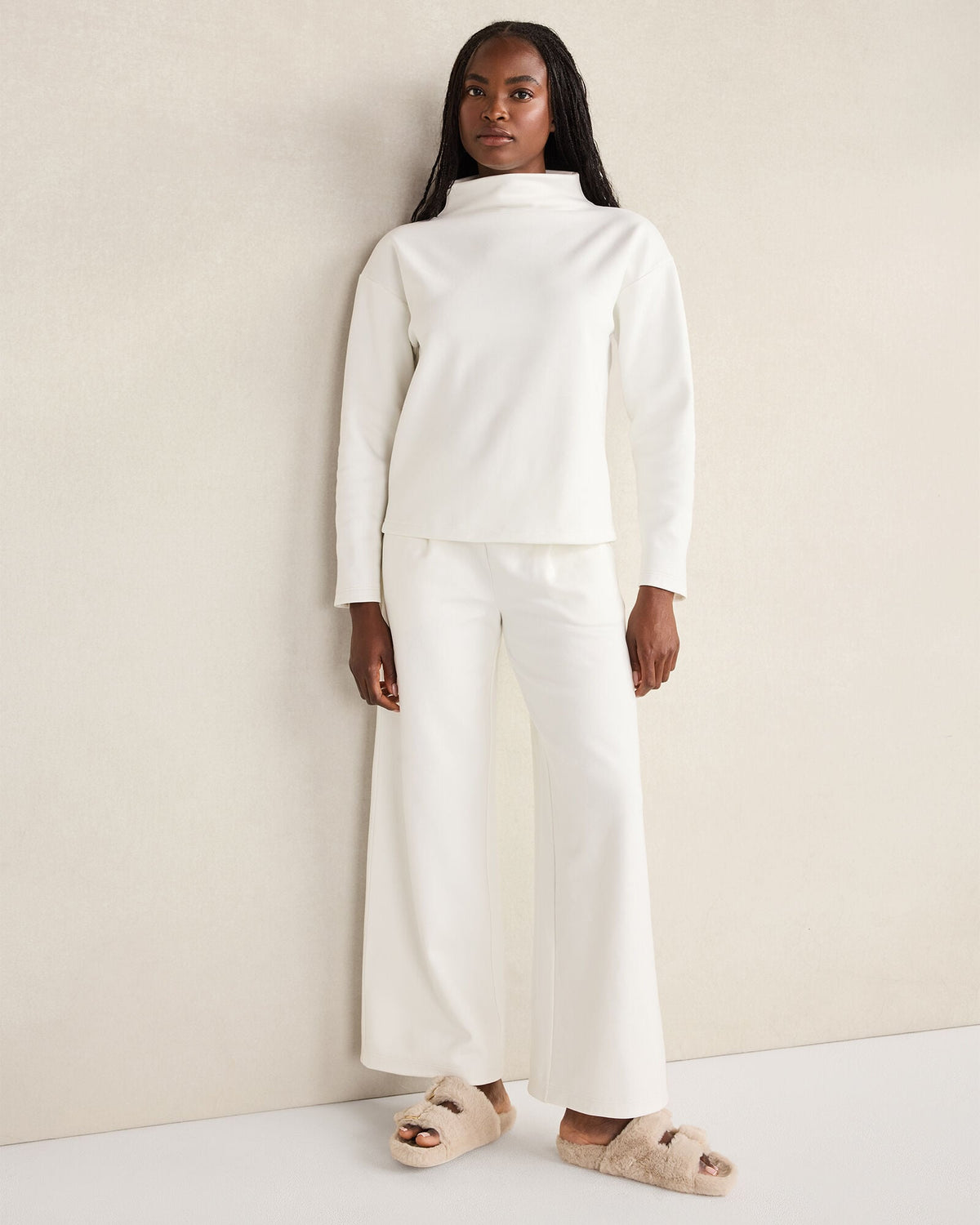 Talbots SOFT-BRUSHED FLEECE WIDE LEG PANTS