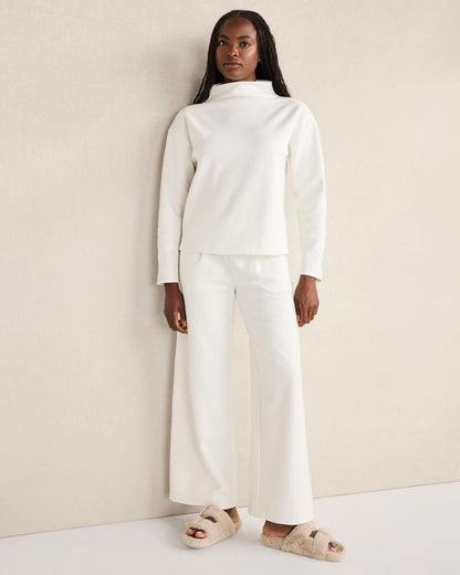 Talbots SOFT-BRUSHED FLEECE WIDE LEG PANTS