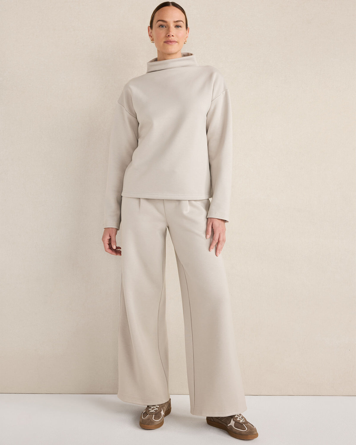 Talbots SOFT-BRUSHED FLEECE WIDE LEG PANTS