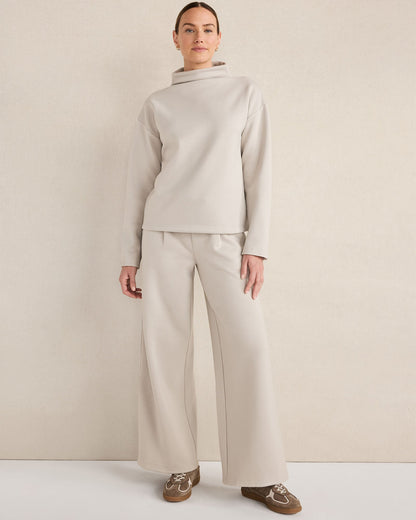 Talbots SOFT-BRUSHED FLEECE WIDE LEG PANTS