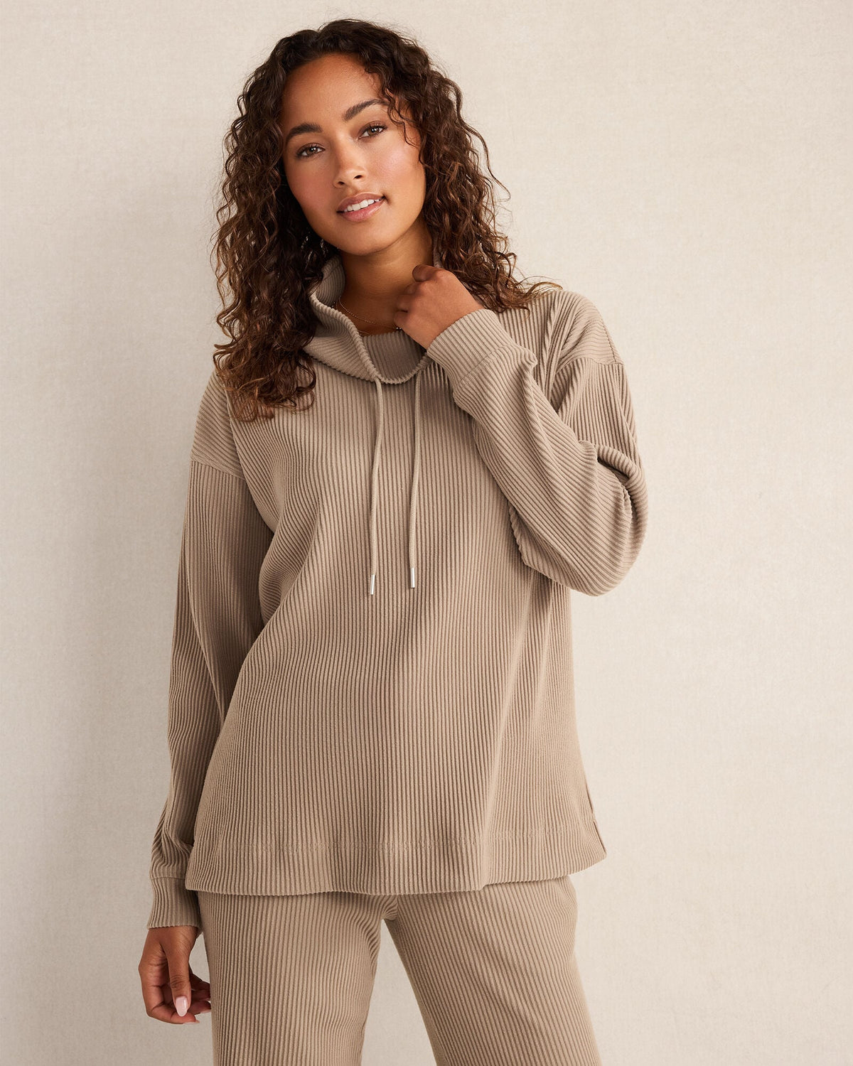 Talbots OTTOMAN RIB COWL NECK TOP