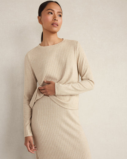 Talbots LUREX RIB KNIT TOP