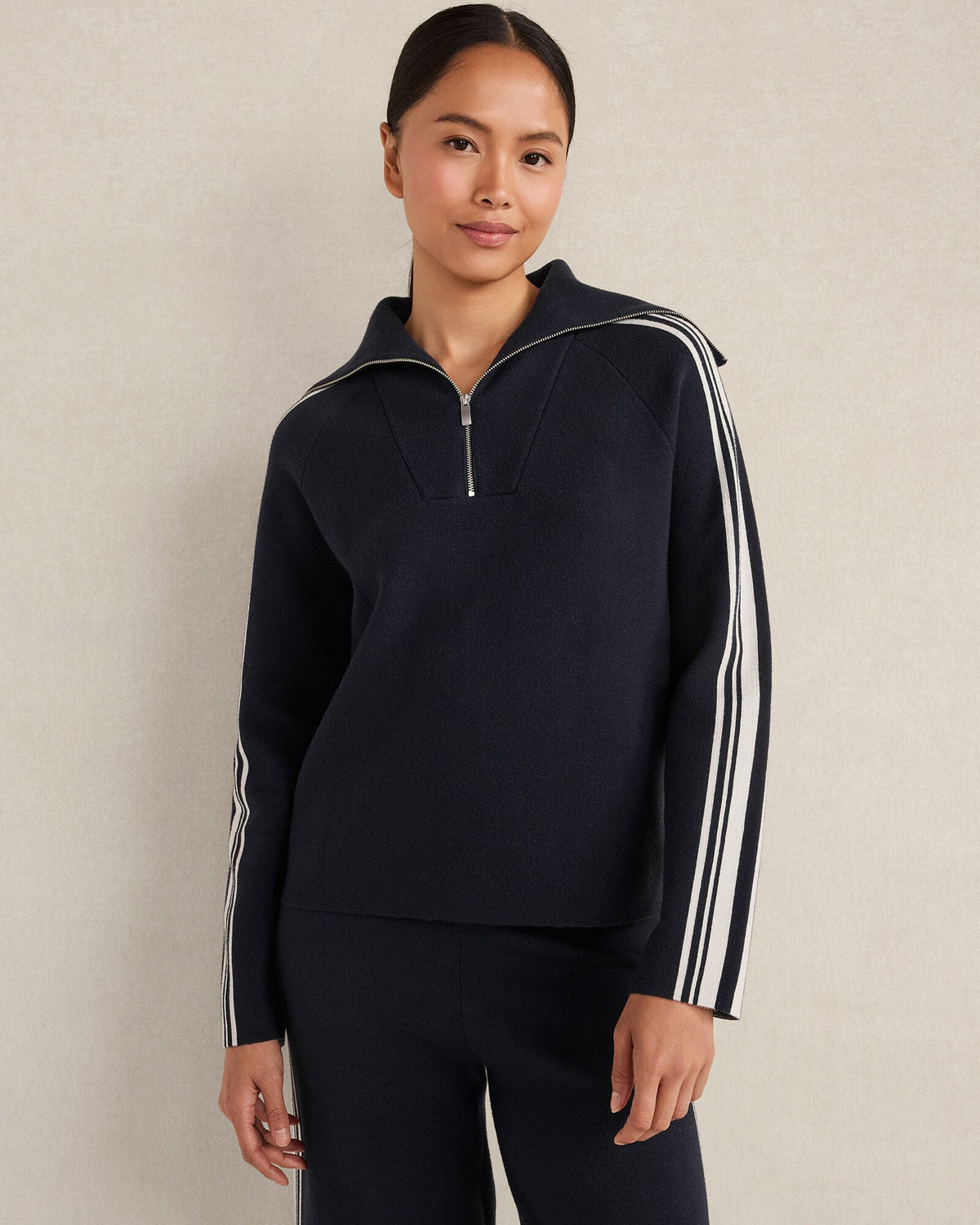Talbots SPORTY STRIPE HALF-ZIP PULLOVER