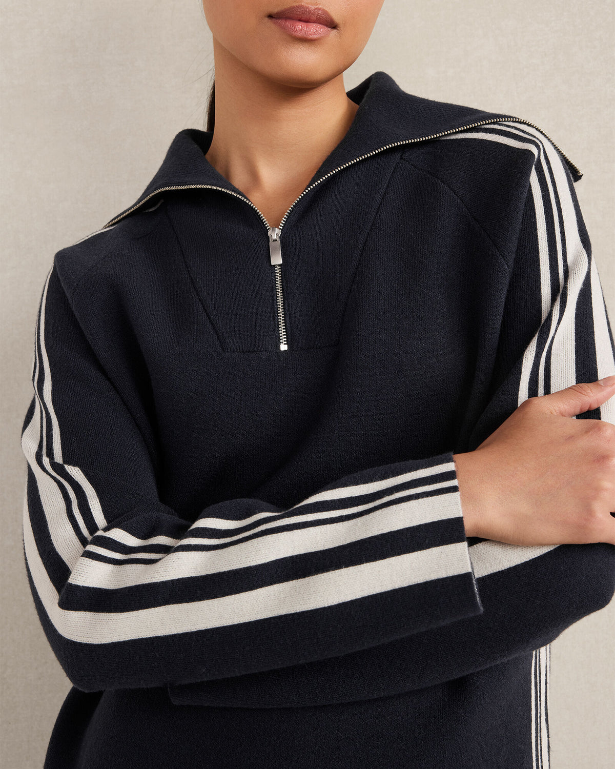 Talbots SPORTY STRIPE HALF-ZIP PULLOVER