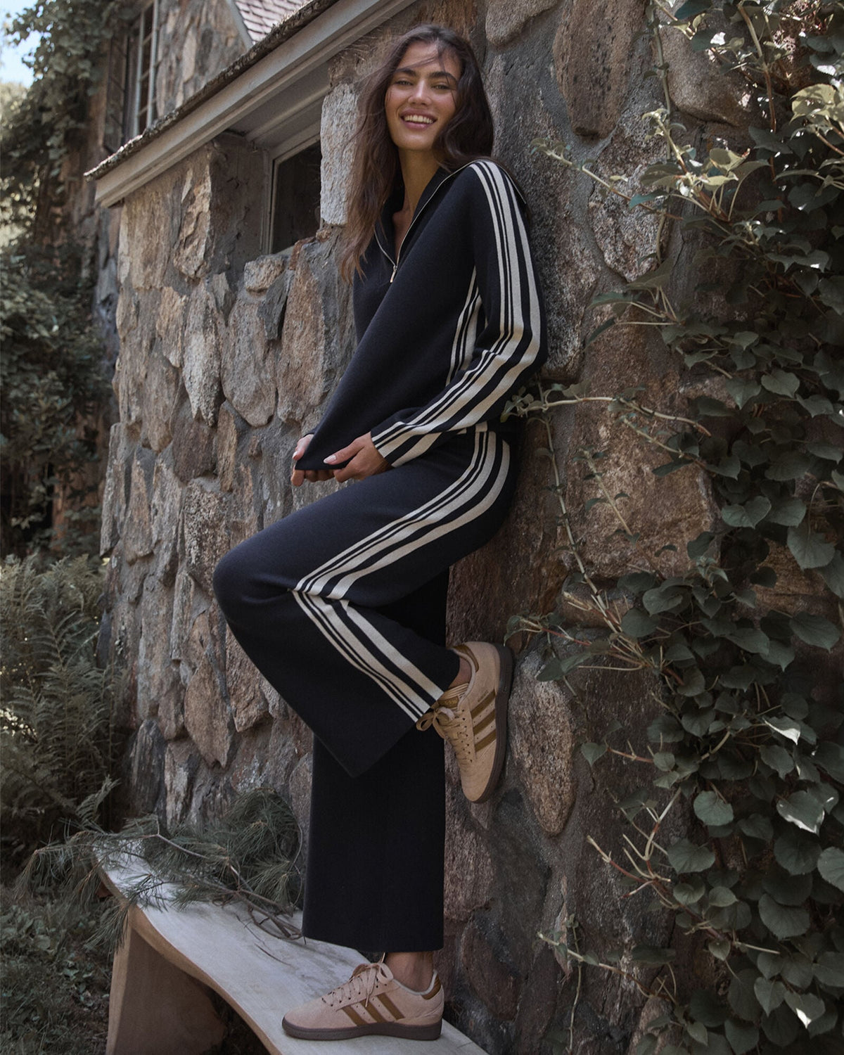 Talbots SPORTY STRIPE HALF-ZIP PULLOVER