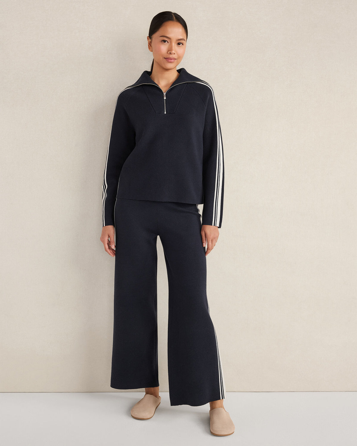 Talbots SPORTY STRIPE STRAIGHT LEG PANTS