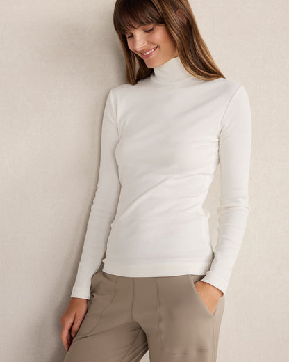 Talbots ORGANIC COTTON MOCKNECK LONG SLEEVE TEE