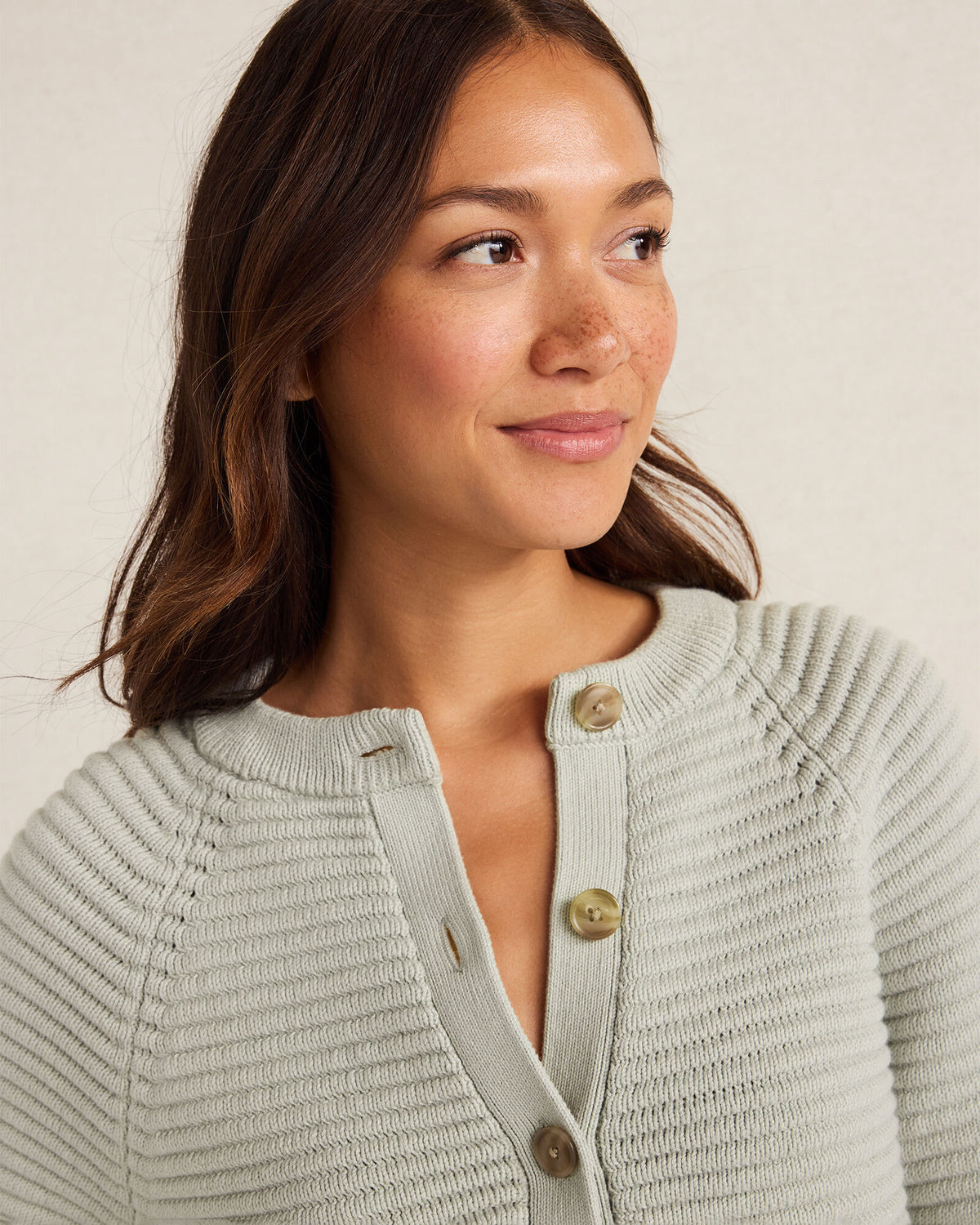 Talbots ORGANIC COTTON HORIZONTAL STITCH CARDIGAN