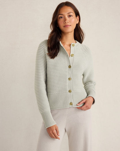 Talbots ORGANIC COTTON HORIZONTAL STITCH CARDIGAN