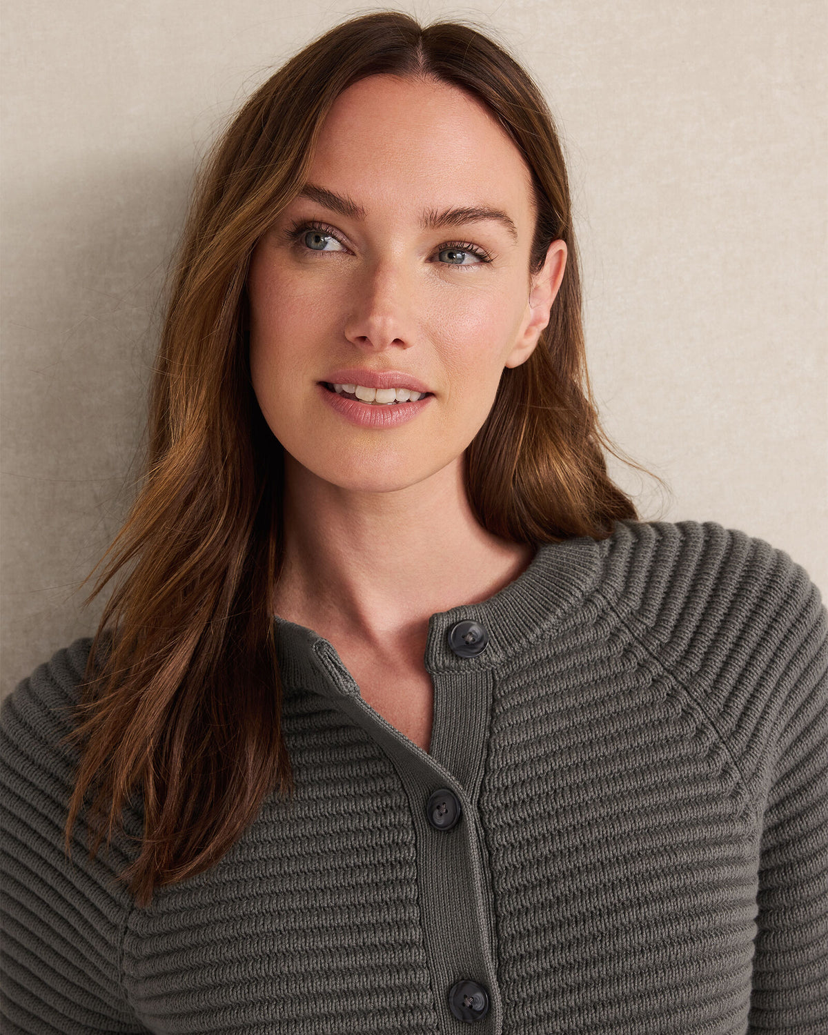 Talbots ORGANIC COTTON HORIZONTAL STITCH CARDIGAN