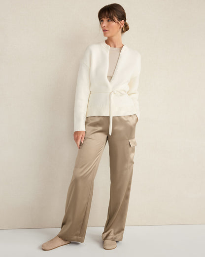 Talbots CHUNKY COTTON BLEND BELTED CARDIGAN