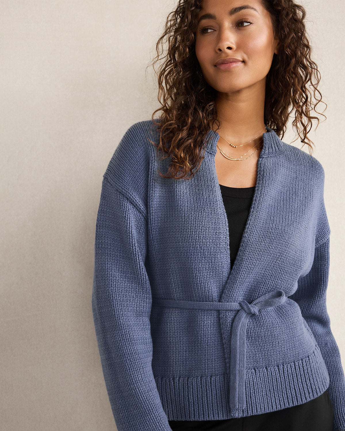 Talbots CHUNKY COTTON BLEND BELTED CARDIGAN