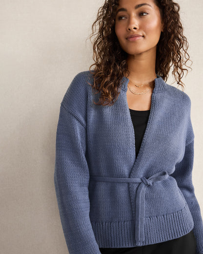 Talbots CHUNKY COTTON BLEND BELTED CARDIGAN