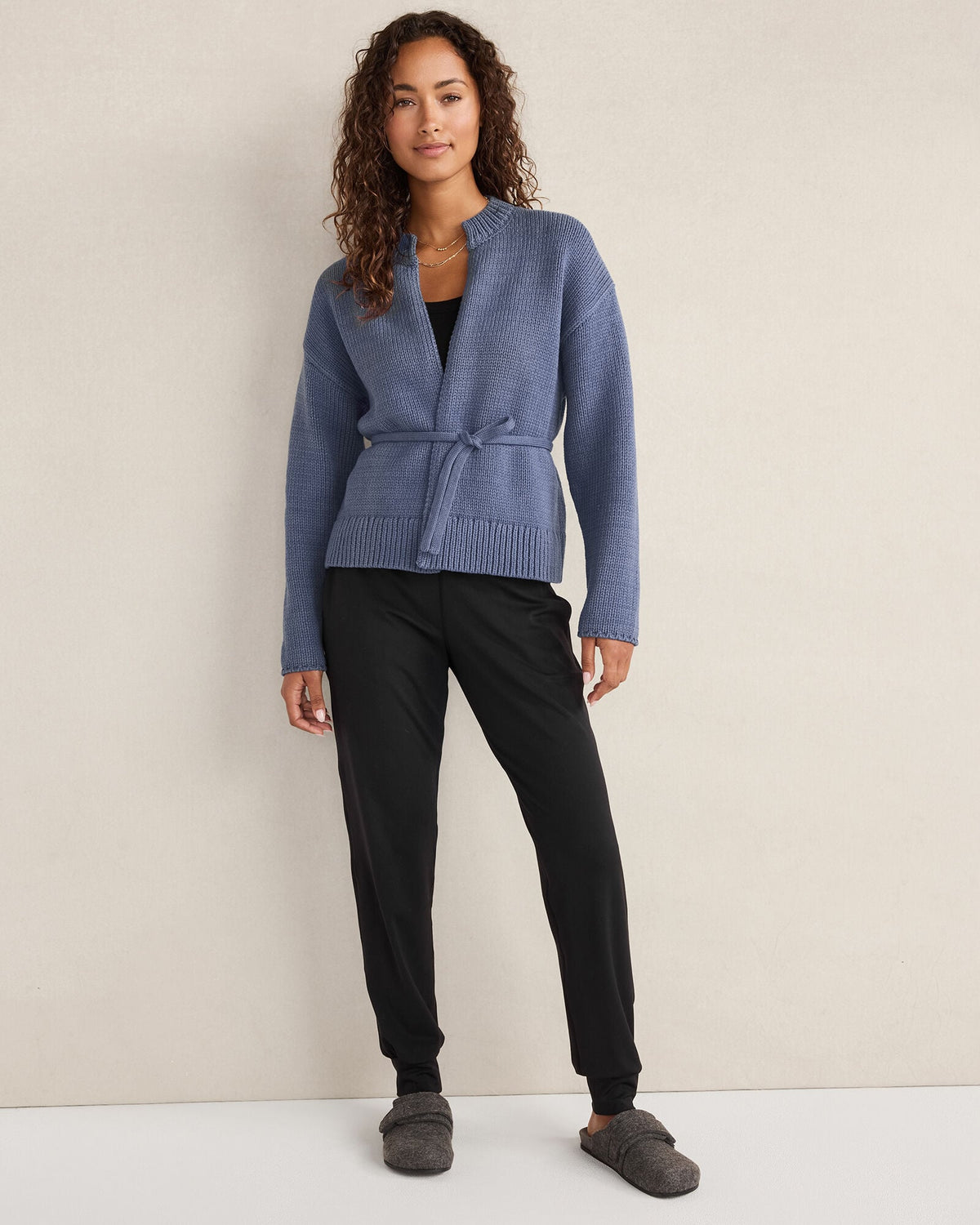 Talbots CHUNKY COTTON BLEND BELTED CARDIGAN
