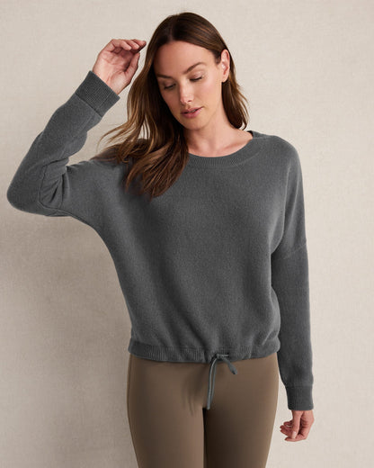 Talbots CASHMERE TIE-FRONT CREWNECK SWEATER