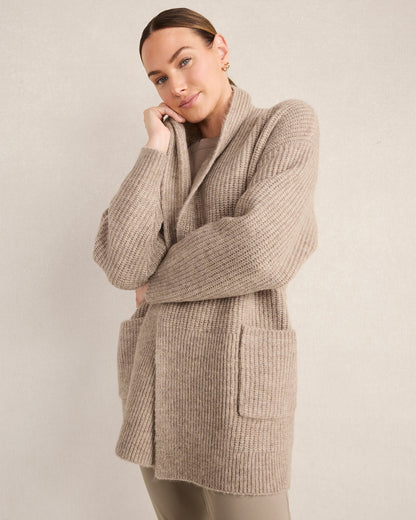 Talbots LOFTY KNIT SHAWL COLLAR CARDIGAN