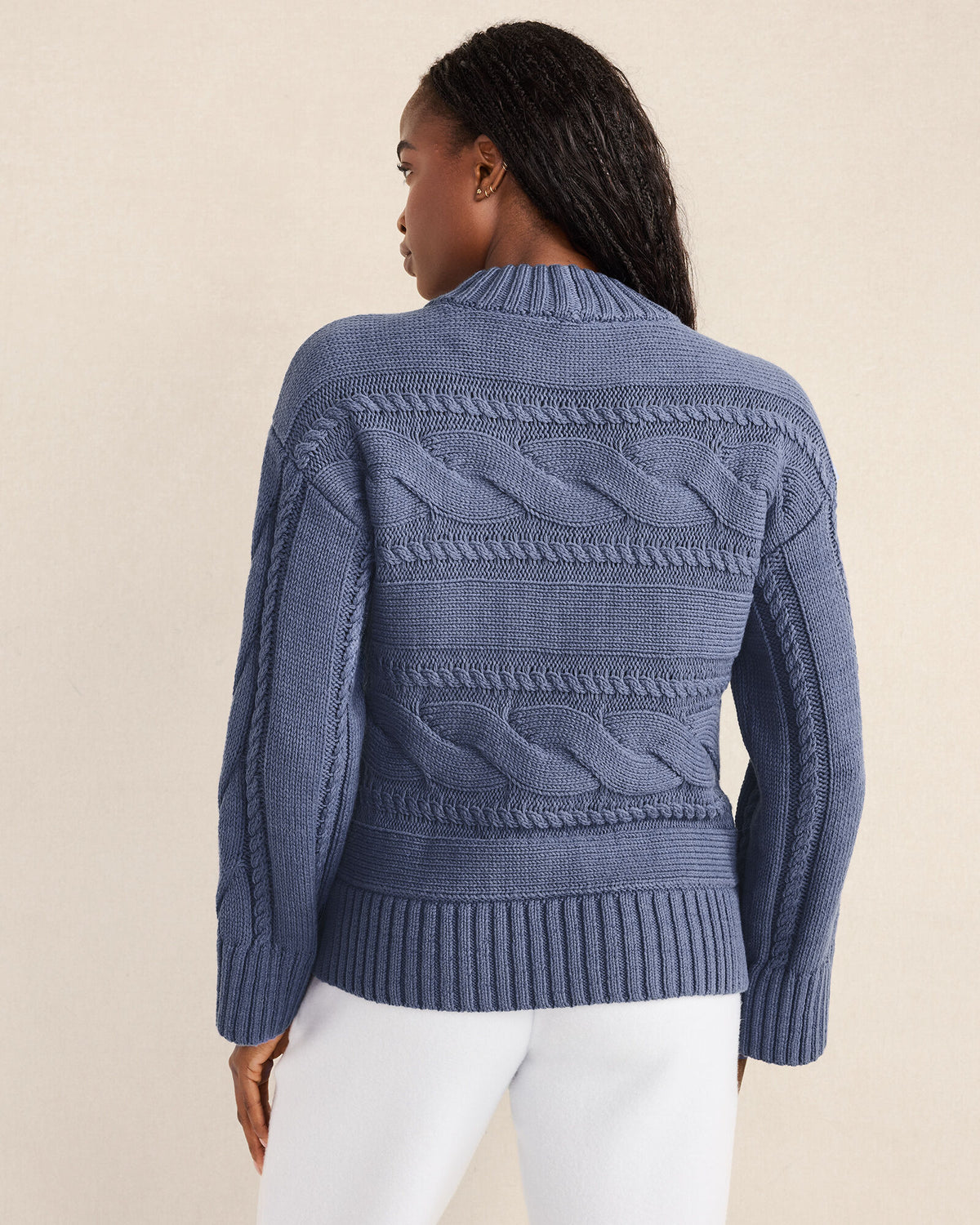 Talbots COTTON BLEND HORIZONTAL CABLE SWEATER
