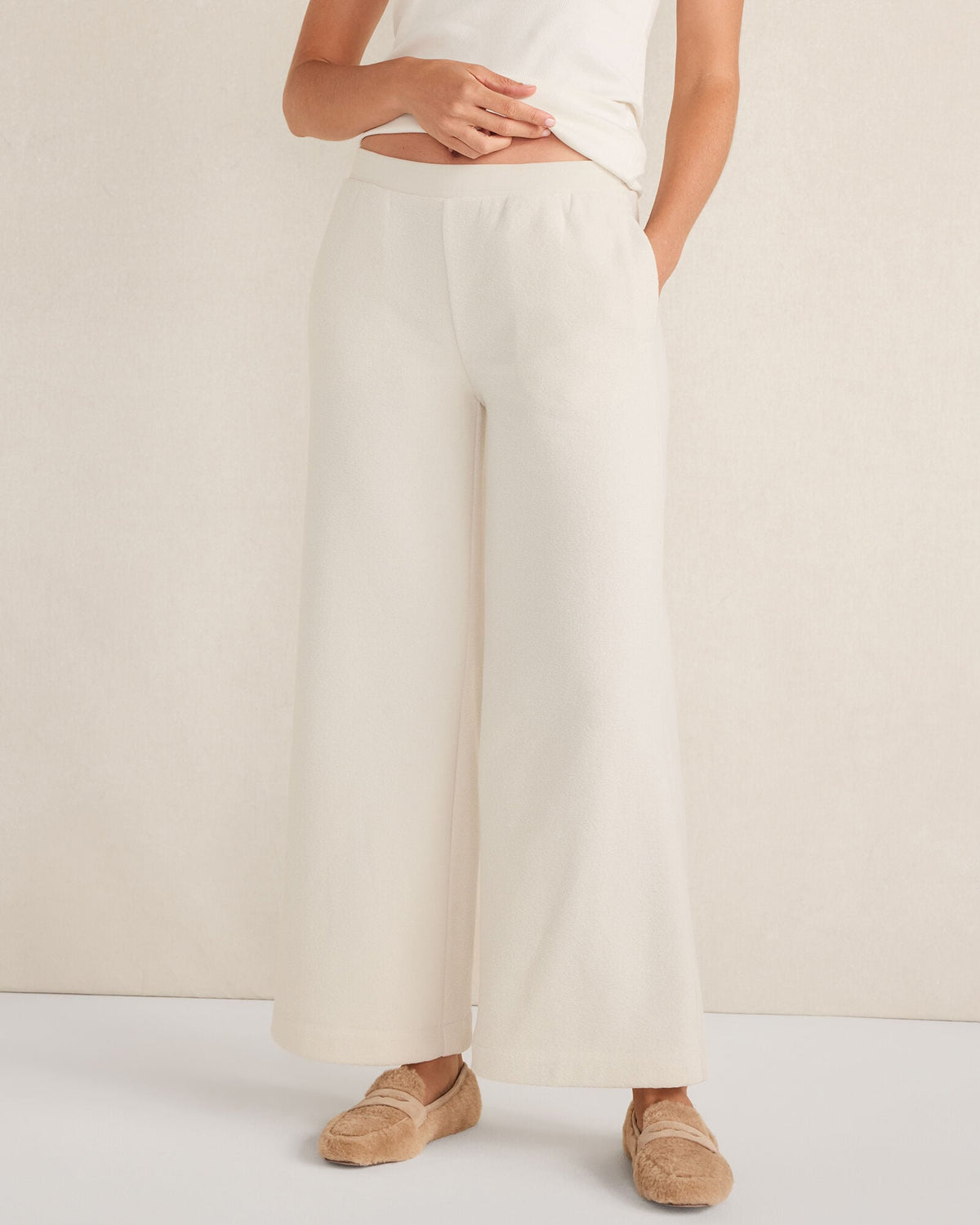 Talbots BRUSHED TERRY WIDE LEG PANTS