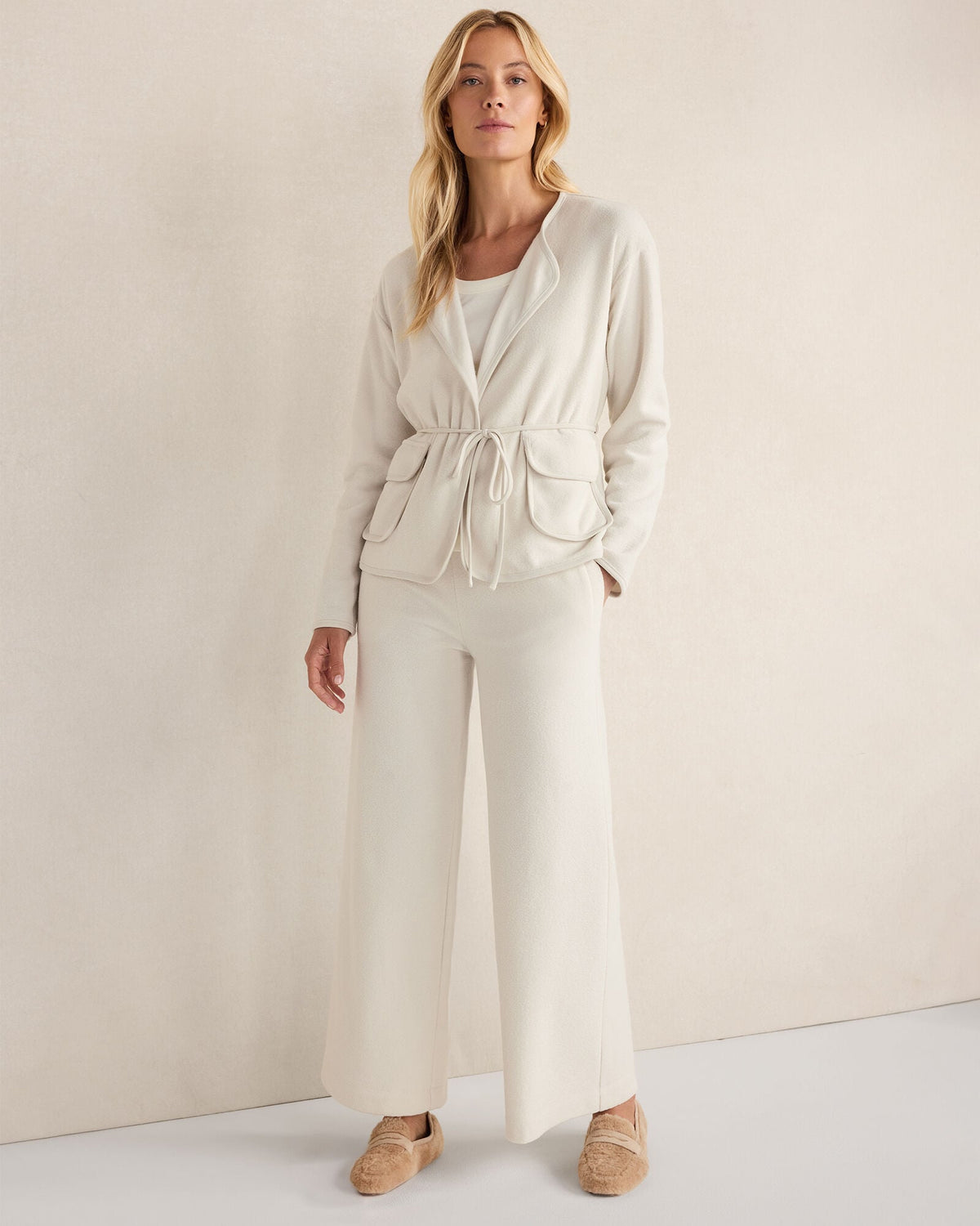 Talbots BRUSHED TERRY WIDE LEG PANTS