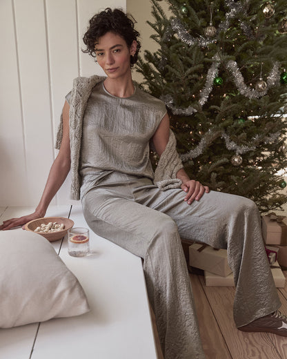 Talbots LUXE CRINKLE SHINE PANTS