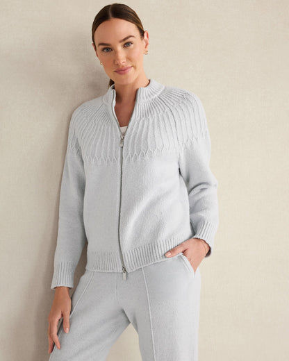 Talbots ORGANIC COTTON BLEND FAIR ISLE STITCH BOMBER