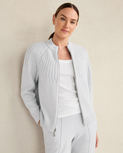 Talbots ORGANIC COTTON BLEND FAIR ISLE STITCH BOMBER