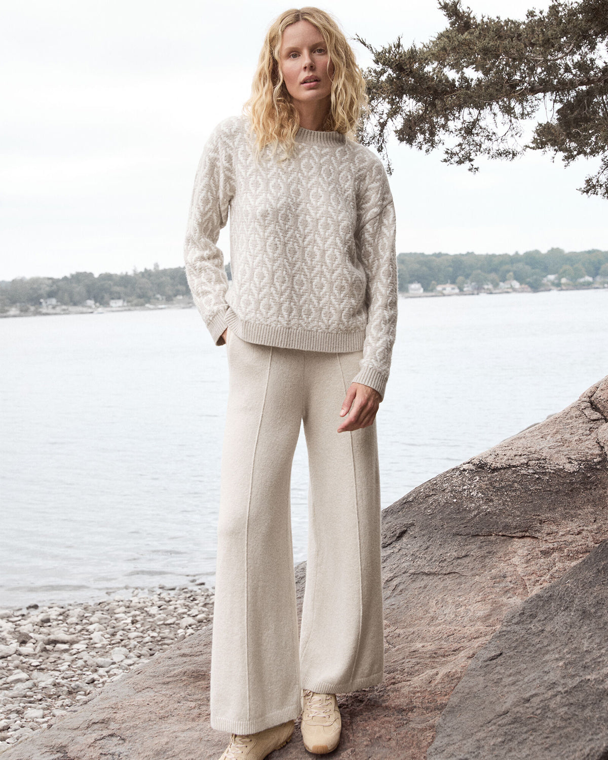 Talbots ORGANIC COTTON BLEND DIAMOND STITCH SWEATER