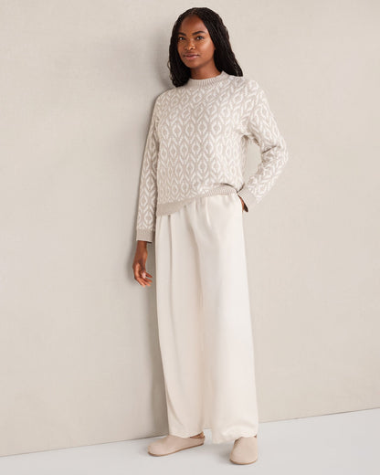Talbots ORGANIC COTTON BLEND DIAMOND STITCH SWEATER