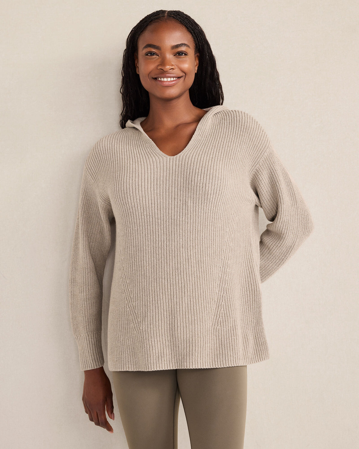 Talbots ORGANIC COTTON CASHMERE SHAKER STITCH HOODIE