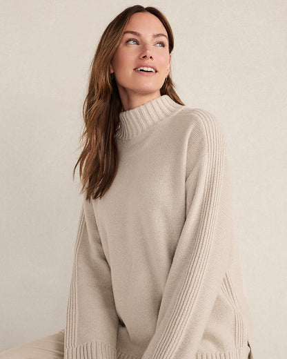 Talbots COTTON BLEND MOCKNECK SWEATER