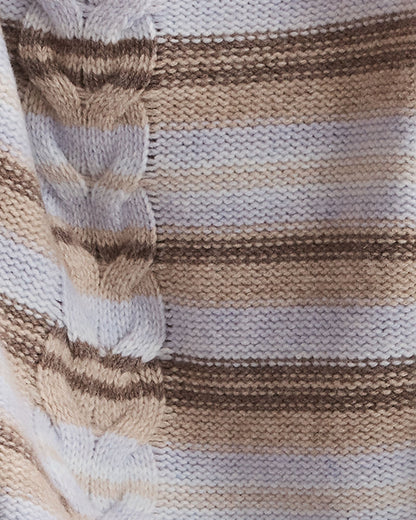 Talbots WOOL BLEND CABLE STRIPE CREWNECK SWEATER