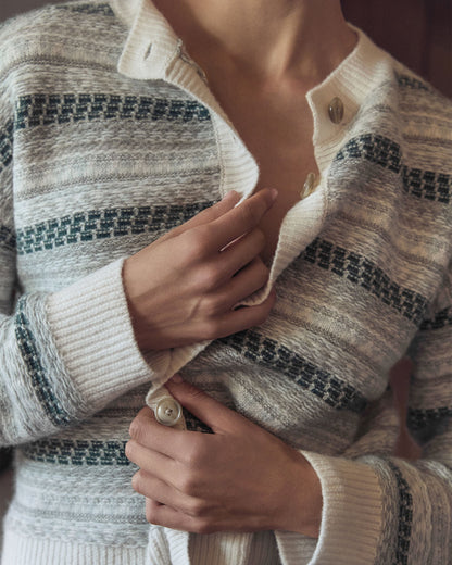 Talbots WOOL BLEND FAIR ISLE CARDIGAN