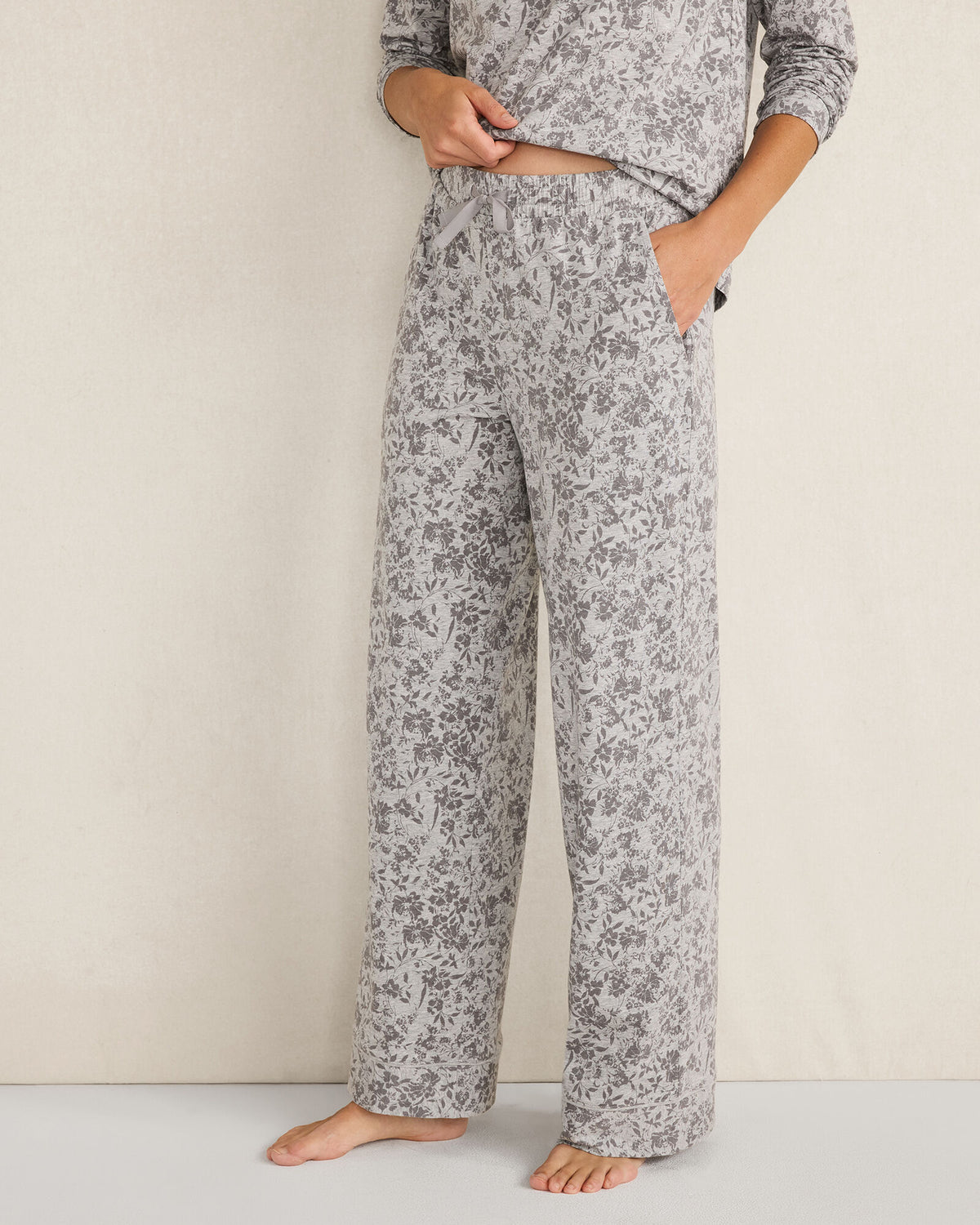 Talbots ORGANIC COTTON JERSEY MUTED FLORAL PAJAMA PANTS