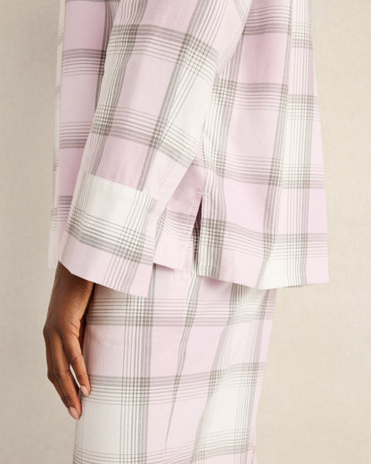 Talbots LIGHTWEIGHT FLANNEL FROSTED PLAID PAJAMA TOP