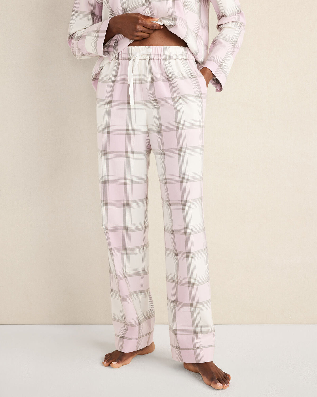 Talbots LIGHTWEIGHT FLANNEL FROSTED PLAID PAJAMA PANTS