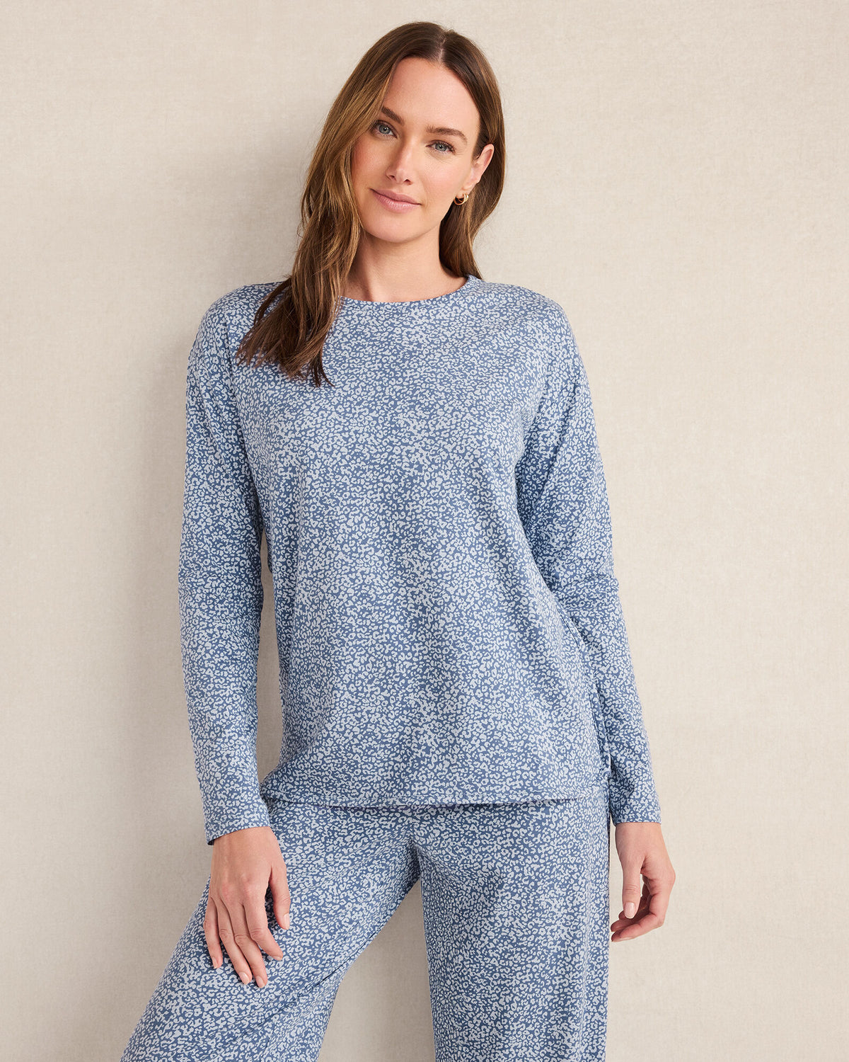 Talbots ORGANIC COTTON JERSEY ANIMAL PRINT PAJAMA TOP