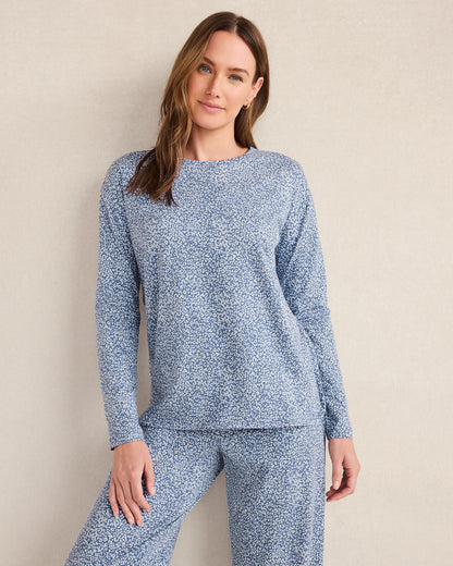 Talbots ORGANIC COTTON JERSEY ANIMAL PRINT PAJAMA TOP