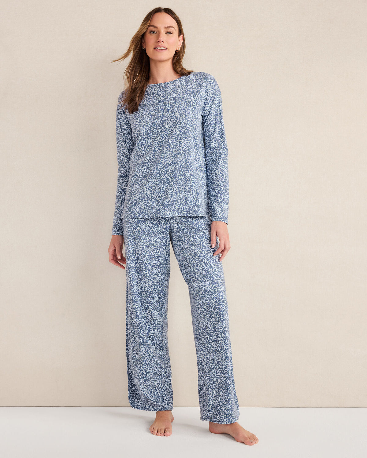 Talbots ORGANIC COTTON JERSEY ANIMAL PRINT PAJAMA TOP