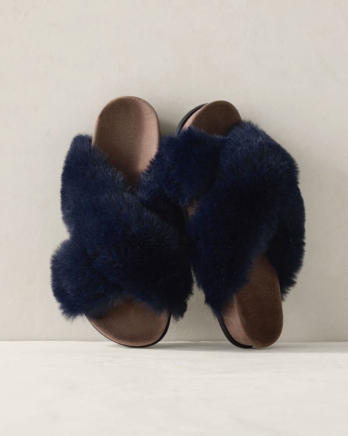 Talbots FAUX FUR CRISS CROSS MOLDED SLIPPERS