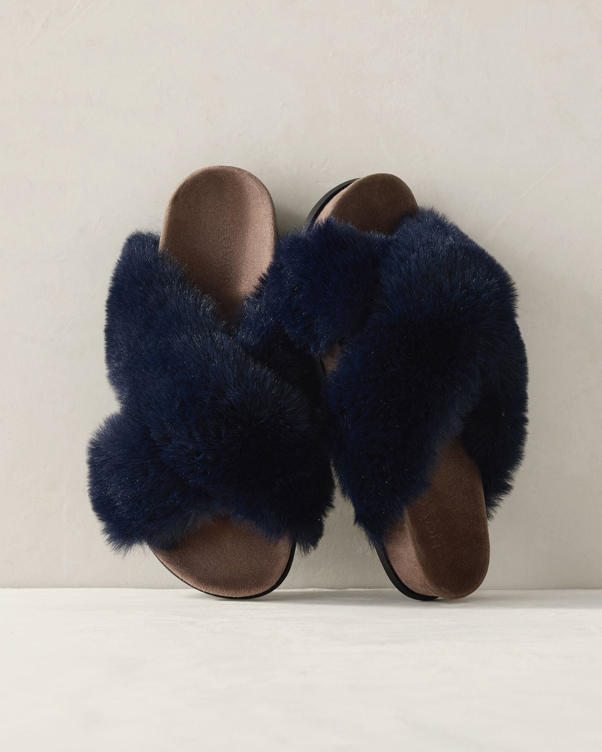 Talbots FAUX FUR CRISS CROSS MOLDED SLIPPERS