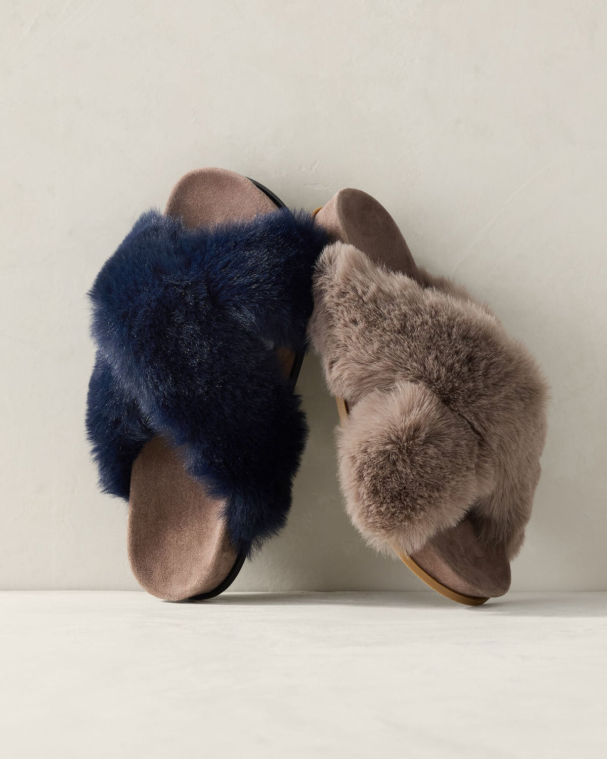 Talbots FAUX FUR CRISS CROSS MOLDED SLIPPERS