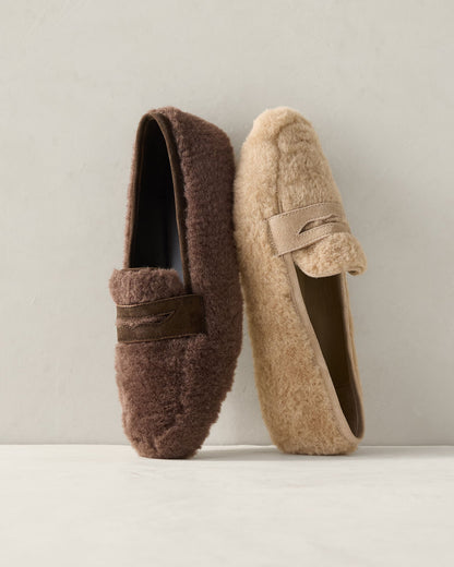 Talbots SHERPA AND LEATHER MOCCASINS