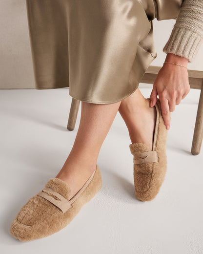 Talbots SHERPA AND LEATHER MOCCASINS