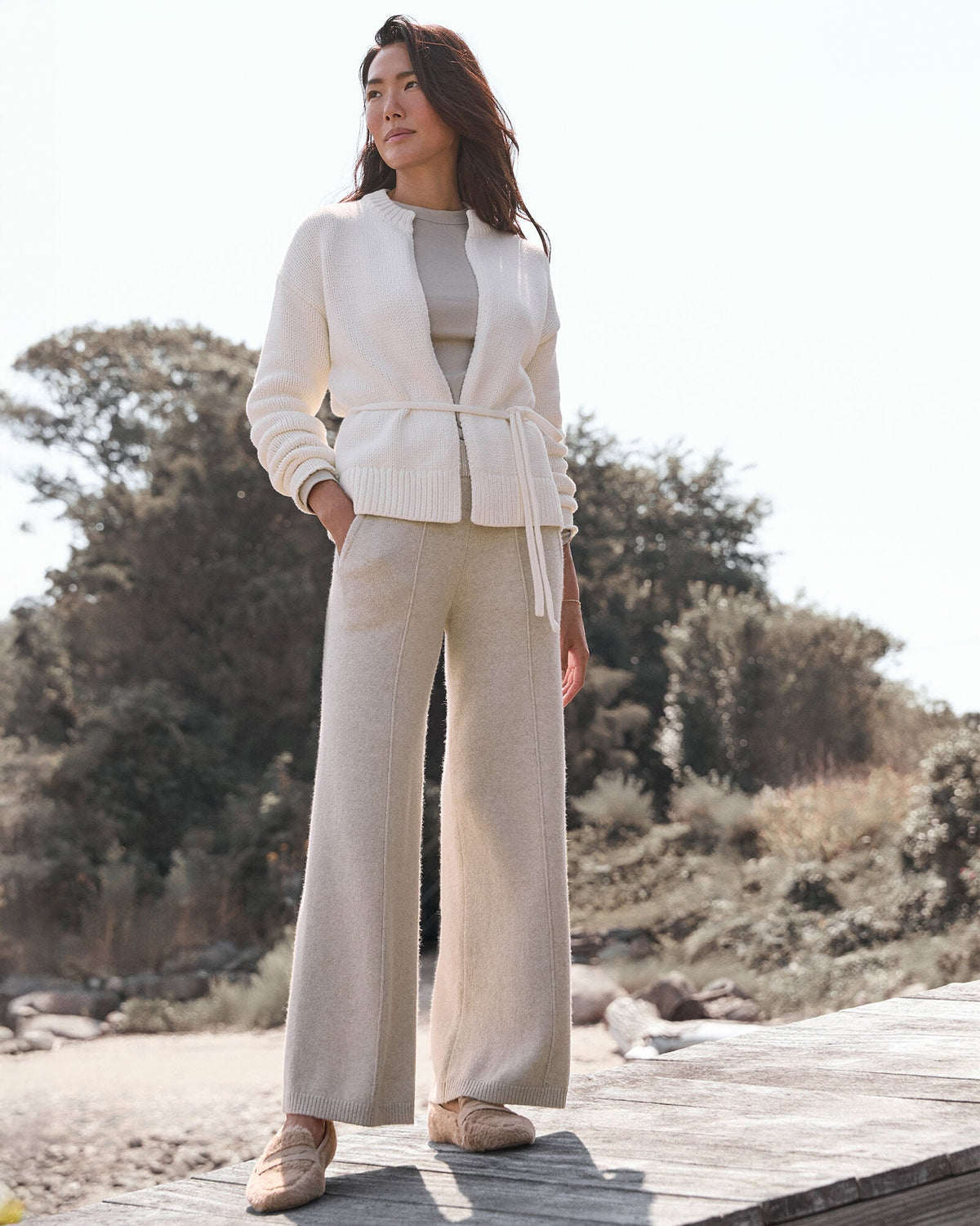 Talbots SHERPA AND LEATHER MOCCASINS