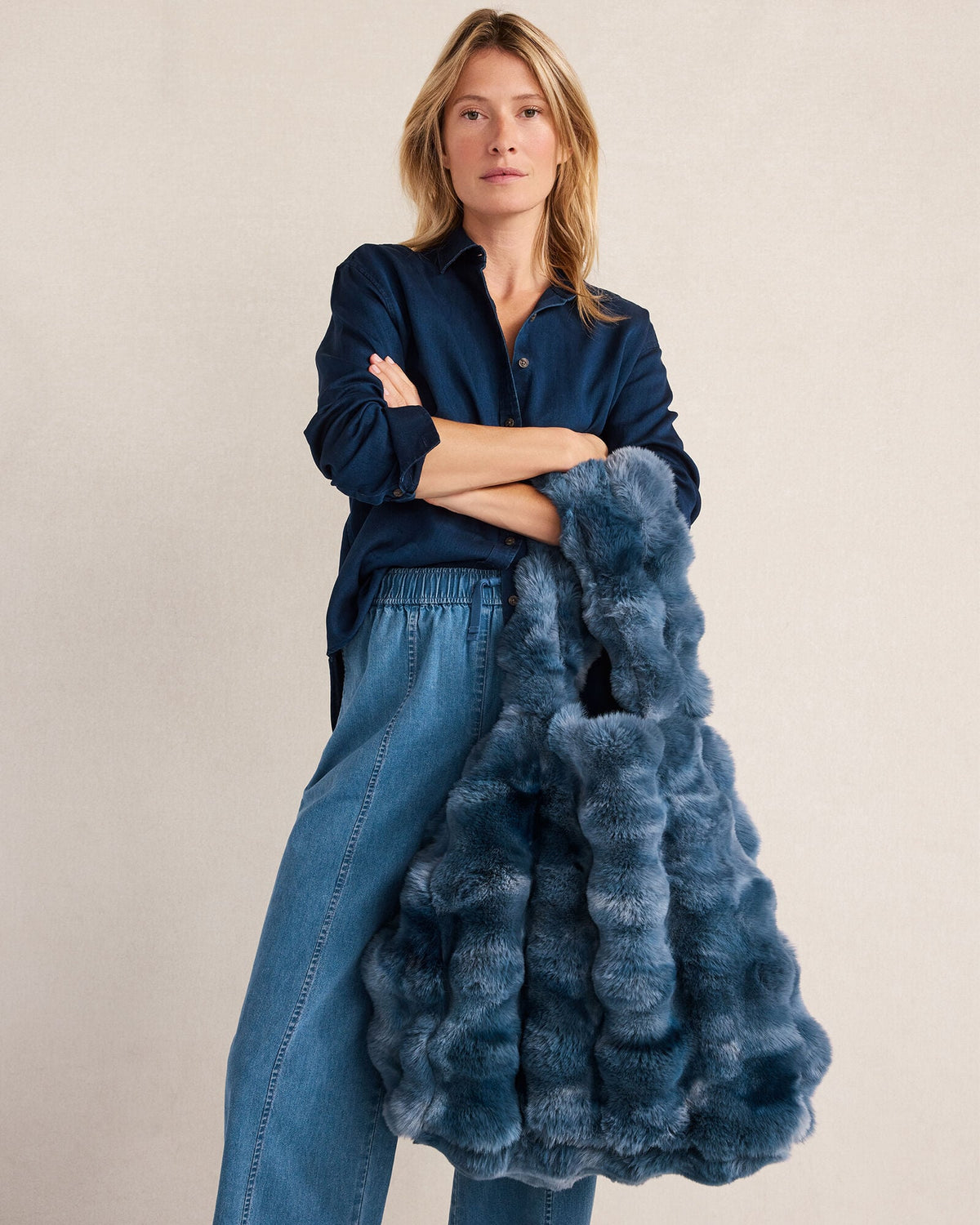 Talbots FAUX FUR THROW BLANKET AND TOTE