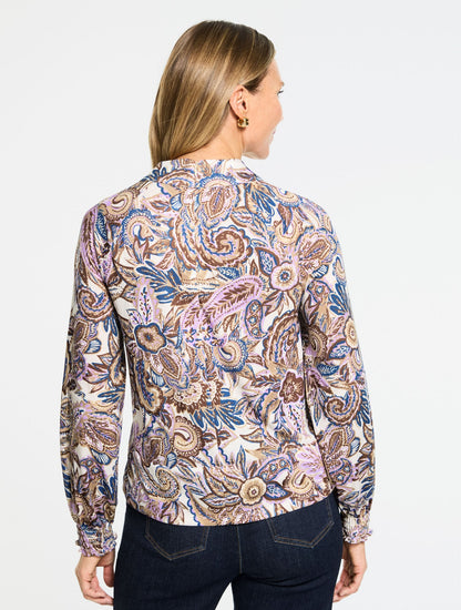 Talbots MOCKNECK KNIT BLOUSE - PAISLEY BOUQUET