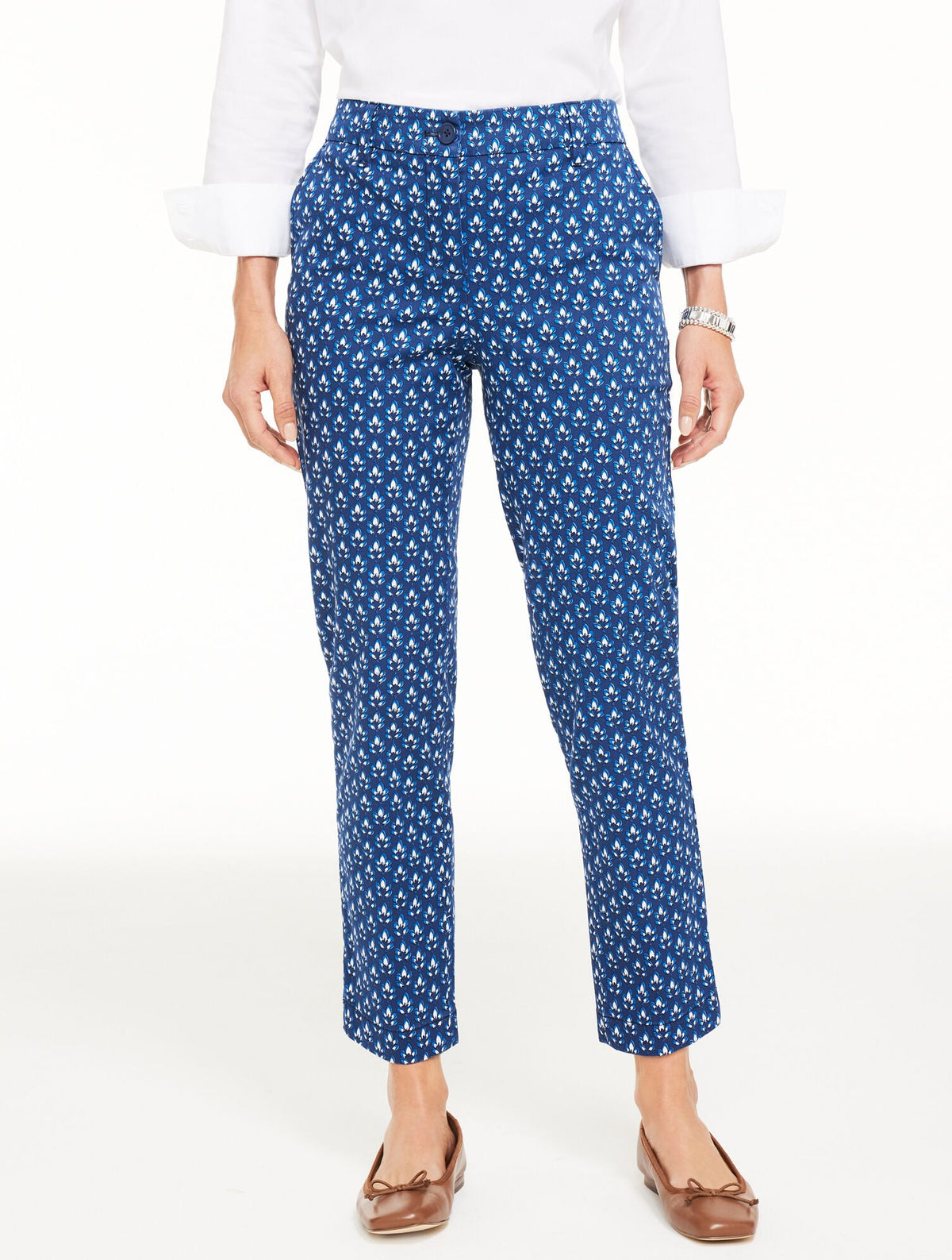 Talbots HERITAGE TWILL PERFECT CROPS - GRAPHIC LEAVES