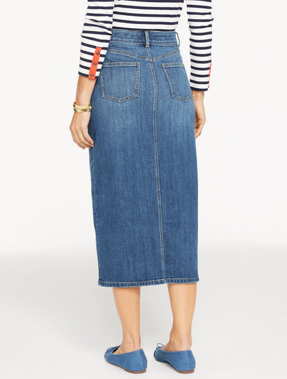 Talbots DENIM MIDI SKIRT - MIRAMAR WASH