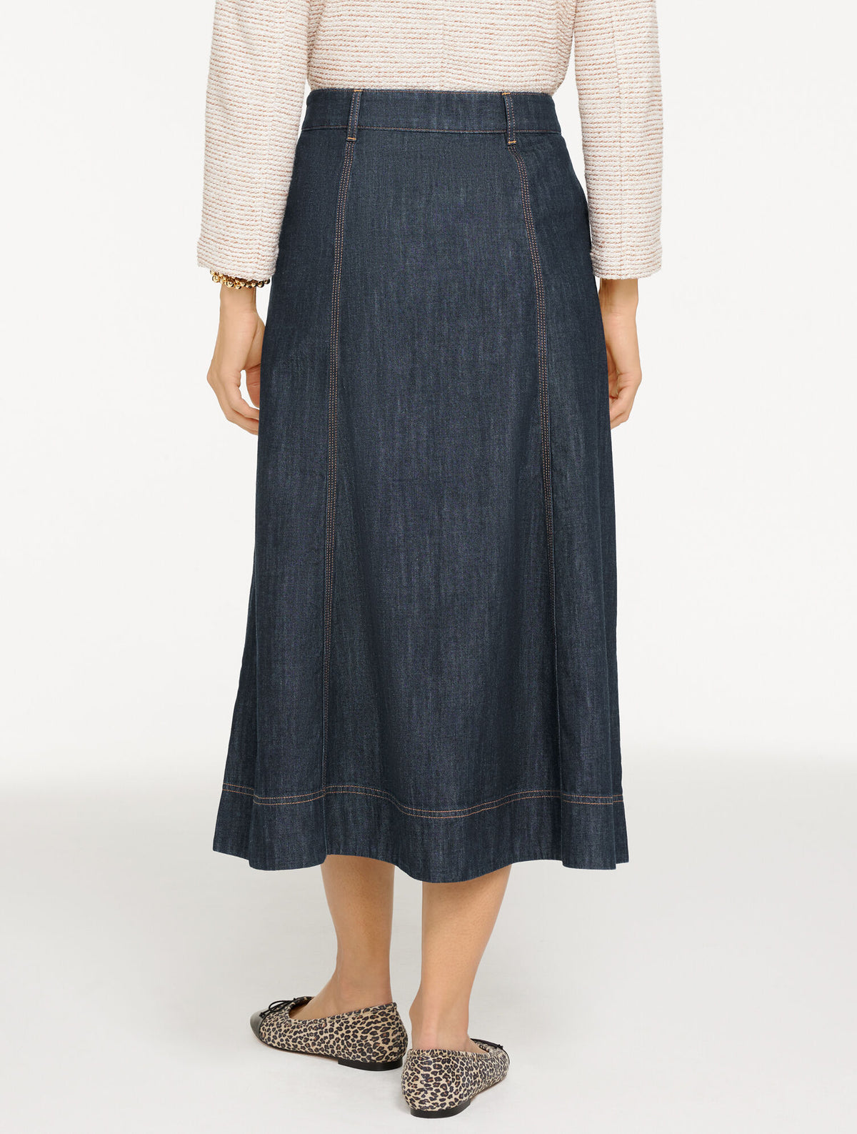 Talbots DENIM FIT & FLARE SKIRT - SAUSALITO WASH